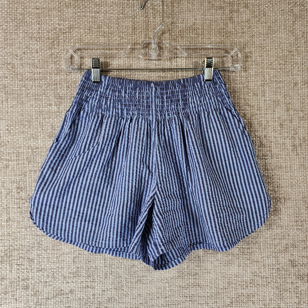 Marine Layer Striped Cotton Shorts 2026 Womens XS Blue Breezy Coastal Beach EUC